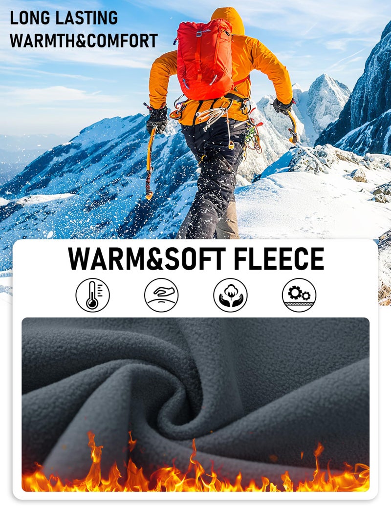 MAGCOMSEN Snowboard Pants for Men Waterproof Warm Fleece Lined Cold Softshell Hiking Ski Thermal Pants Cargo Black, 36 - Image 2